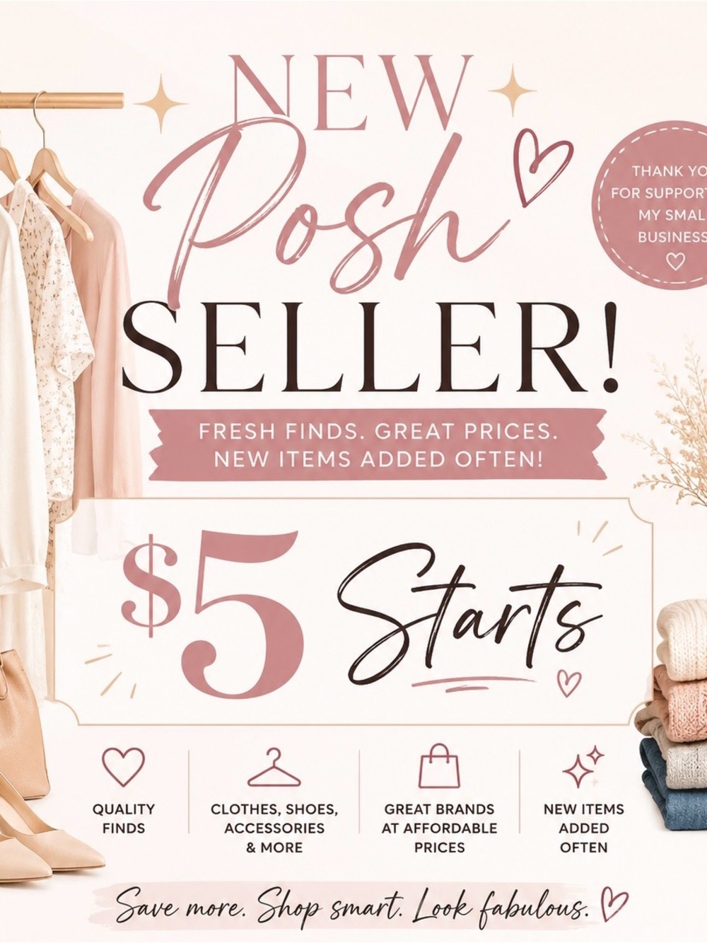 $5 Starts - Neutral Blush Fashion Graphic